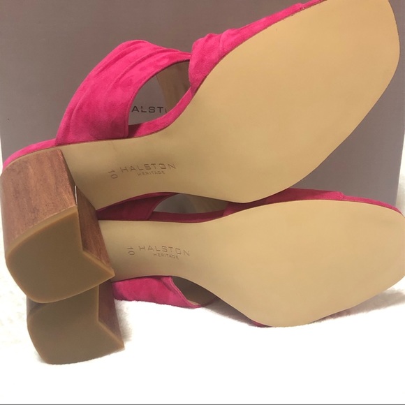 Halston Heritage Kiera Block Heeled Mule Sandals - Picture 5 of 8